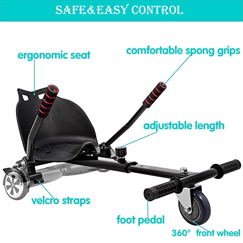 Hoverboard Go-Kart Seat Attachment - Black