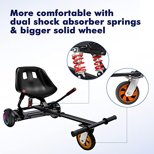 Hoverboard Go Kart Seat Attachment with Shock Absorption