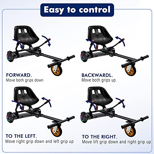 Hoverboard Go Kart Seat Attachment with Shock Absorption