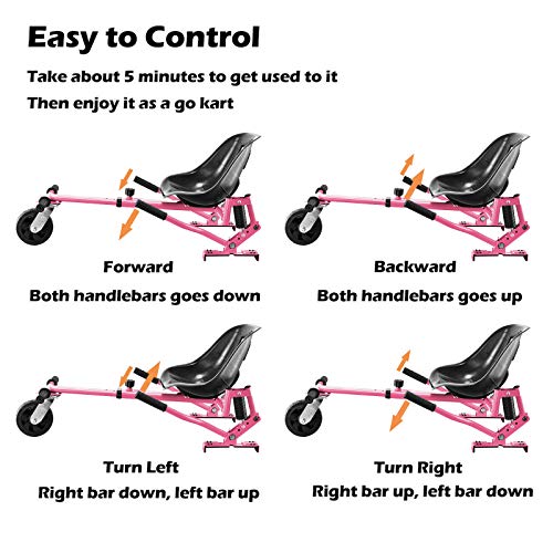 Pink Hoverboard Go Kart Attachment 