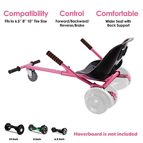 Pink Hoverboard Seat Attachment Go-Kart Kit