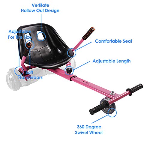 Pink Hoverboard Seat Attachment Go-Kart Kit