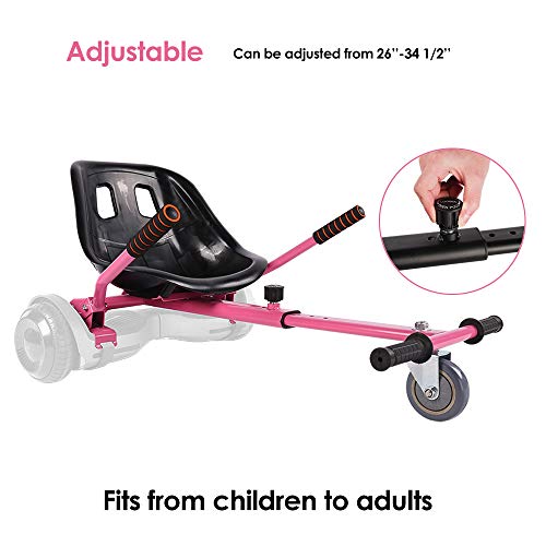 Pink Hoverboard Seat Attachment Go-Kart Kit