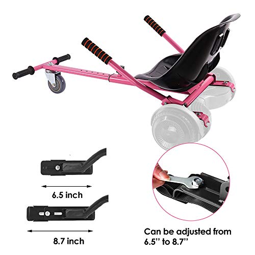Pink Hoverboard Seat Attachment Go-Kart Kit