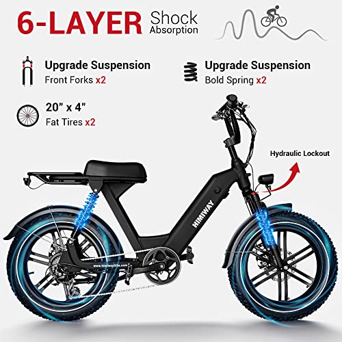 Himiway Escape Pro Electric Bike for Adults, 750W Motor, 20"x4" Fat Tires E-Bike,30-50Mi, Moped-Style Step-Thru Electric Bicycle with 48V 17.5Ah Battery 25 MPH Full Suspension Shimano 7-Speed System