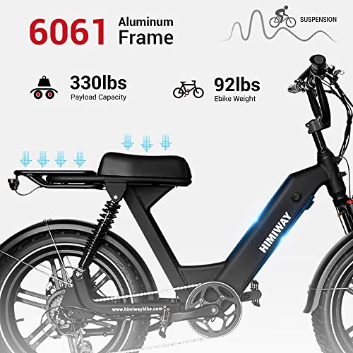 Himiway Escape Pro Electric Bike for Adults, 750W Motor, 20"x4" Fat Tires E-Bike,30-50Mi, Moped-Style Step-Thru Electric Bicycle with 48V 17.5Ah Battery 25 MPH Full Suspension Shimano 7-Speed System