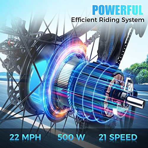 ANCHEER Electric Mountain Bike - 500W 48V/10.4Ah Battery