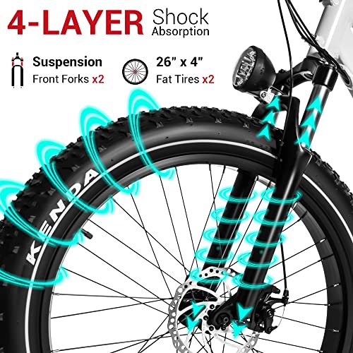 Himiway Cruiser Step Thru 26"x4" Fat Tire Electric Bike for Adults, 60Miles Range 48V 17.5Ah Battery 750W Motor Ebike, 25MPH Top Speed 350LBS Payload, Shimano 7 Speed Electric Bicycle, UL Certified