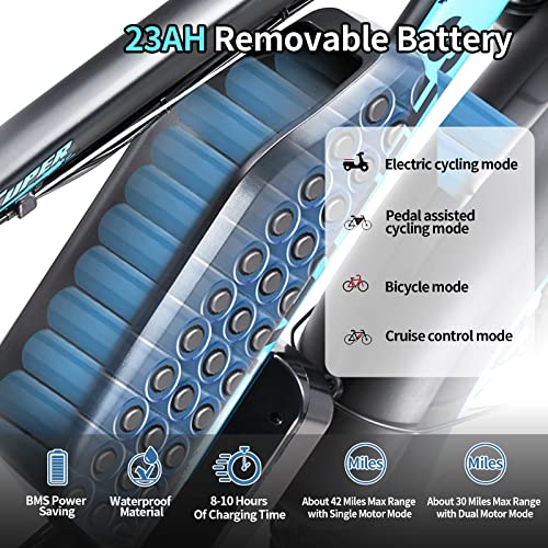 Dual Motor Electric Mountain Bike for Adults