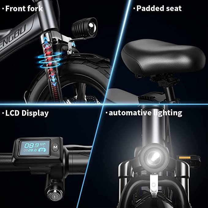 EUY Zhengbu 14" Folding E-bike with 500W Motor & Suspension