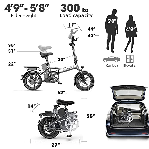 EUY Zhengbu 14" Folding E-bike with 500W Motor & Suspension