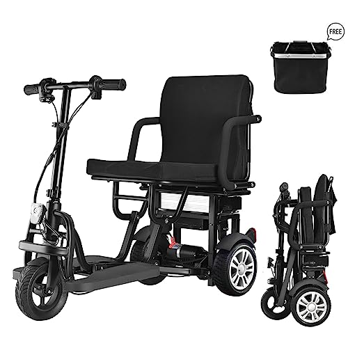 WISGING Folding Electric 3-Wheel Scooter - Lightweight & Portable