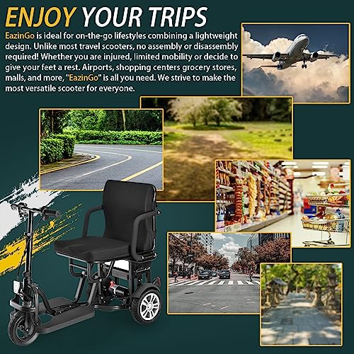 WISGING Folding Electric 3-Wheel Scooter - Lightweight & Portable