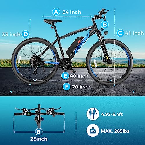 ANCHEER Electric Mountain Bike - 500W 48V/10.4Ah Battery