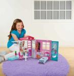 Barbie Portable Playset with Accessories: Kitchen, Bedroom, Bathroom