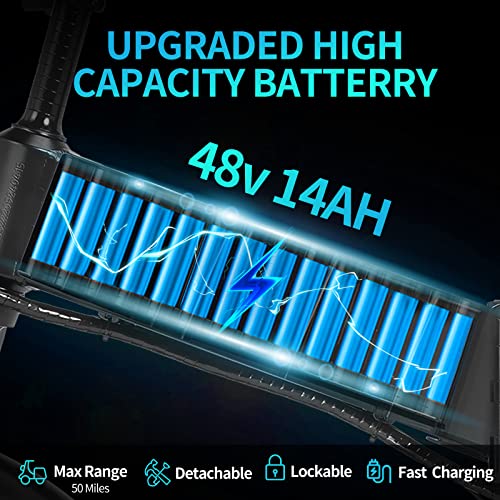 Ridstar Foldable Electric Bike: 1000W, 20'' Fat Tire