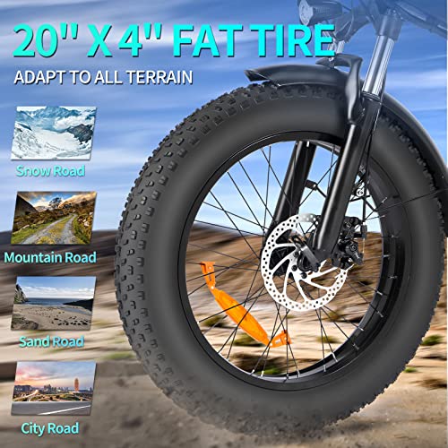 Ridstar Foldable Electric Bike: 1000W, 20'' Fat Tire