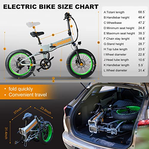 RUNDEER 750W Electric Fat Tire Folding eBike Gray