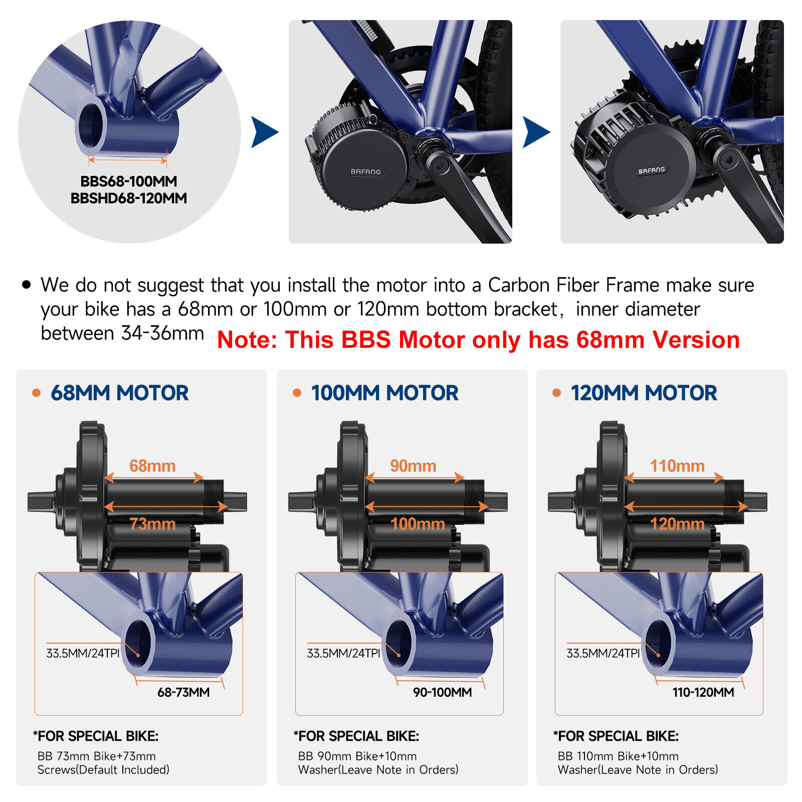 Bafang 48V750W Mid Drive eBike Conversion Kit