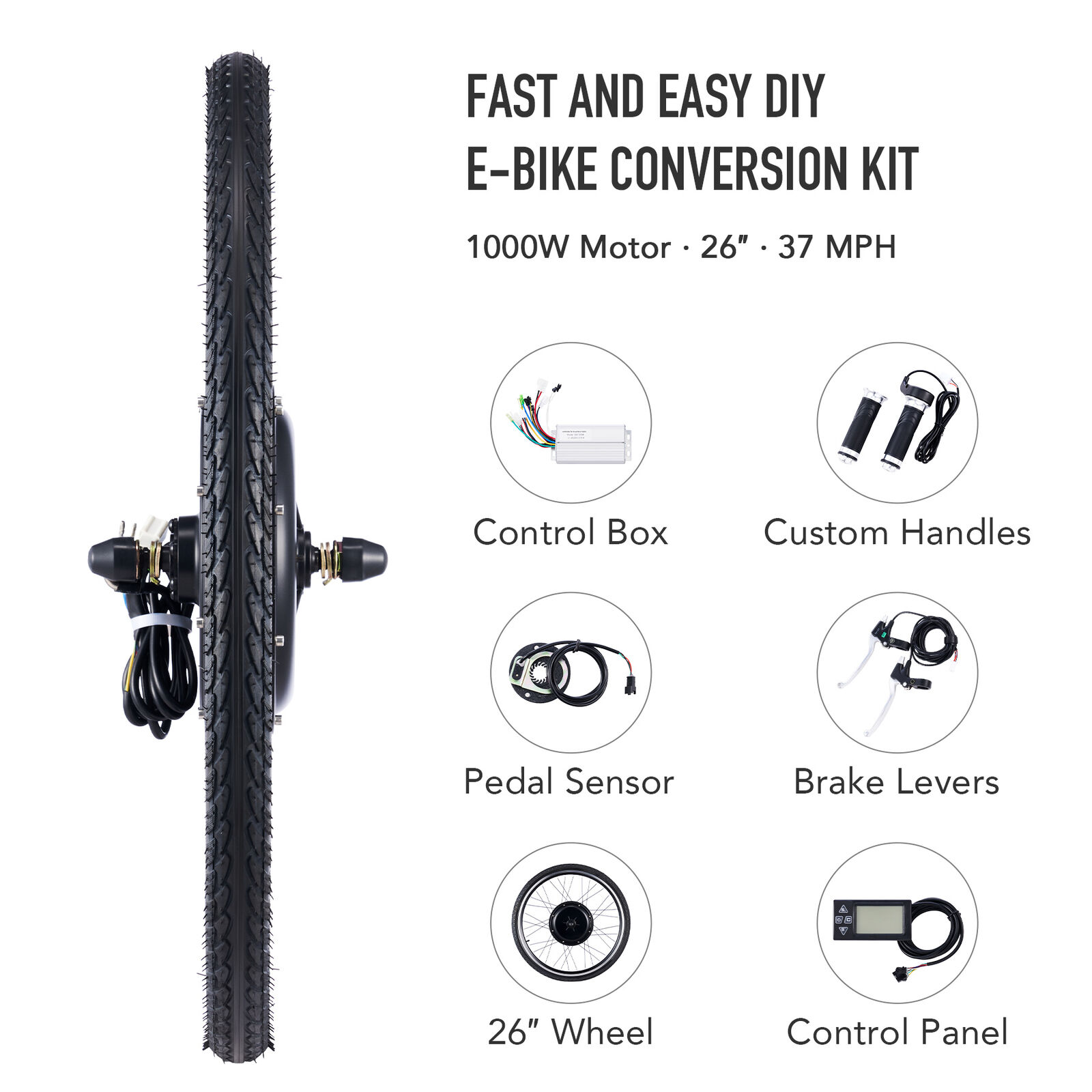 VIRIBUS 26" Front Wheel eBike Conversion Kit