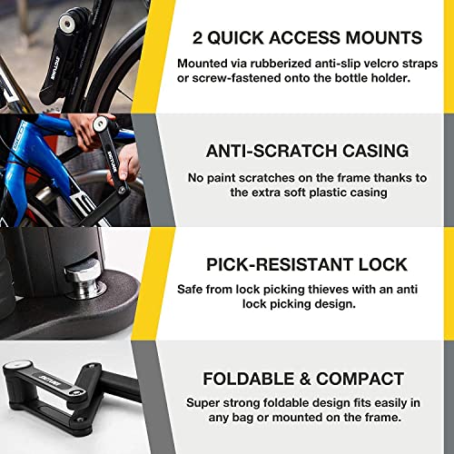 SIGTUNA Foldable Bike Lock - Heavy-Duty Steel - Anti-Scratch
