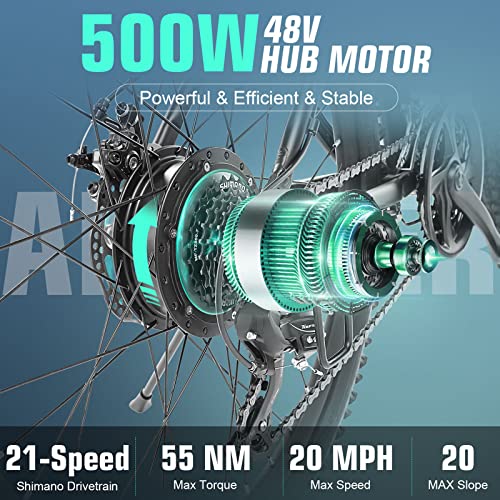 ANCHEER 500W 26'' Gladiator Electric Mountain Bike