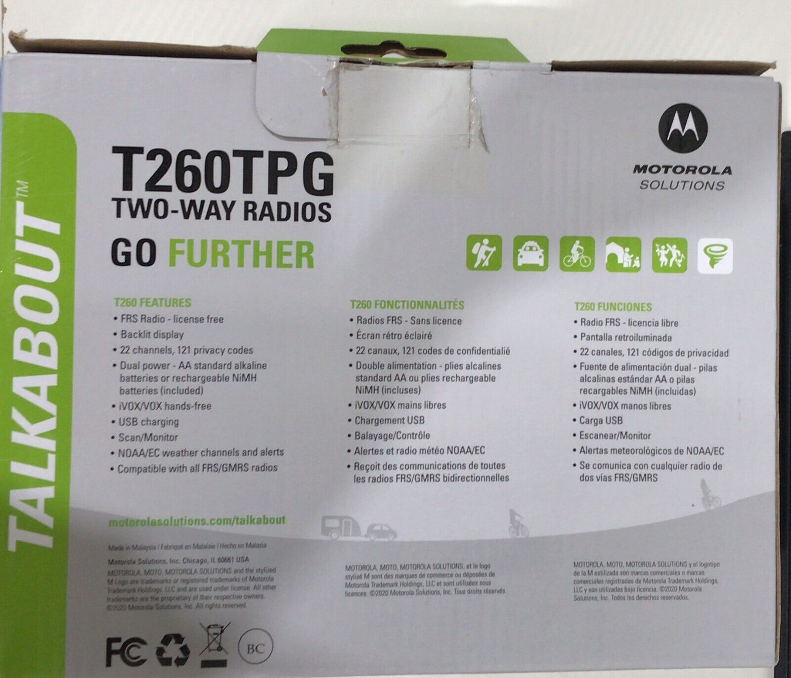 3-Pack Motorola Talkabout T260TPG Radios (Green)