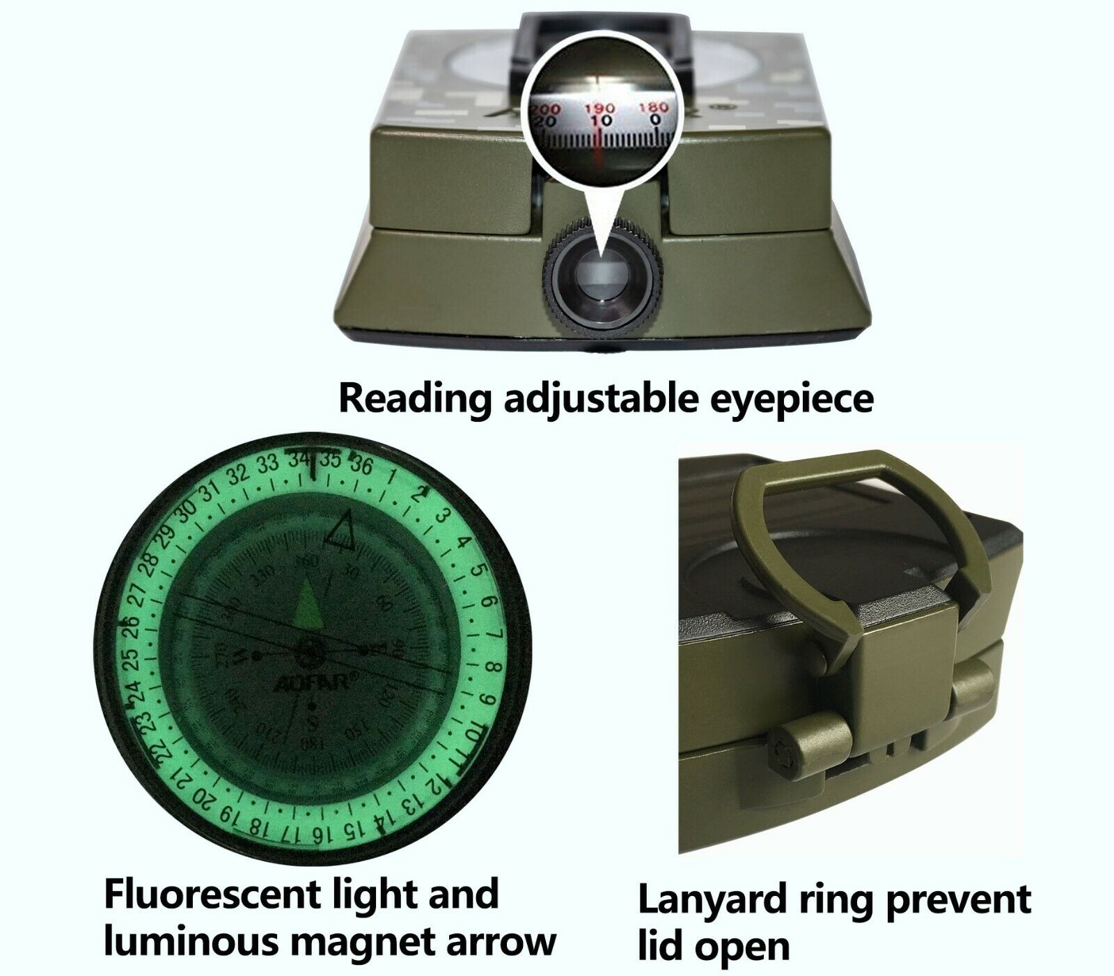 AOFAR Military Lensatic Compass for Camping/Hiking