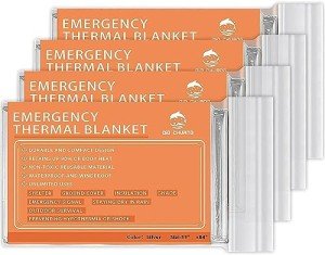 Emergency Mylar Thermal Blankets - 4 Pack