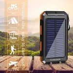 Durecopow 20,000mAh Waterproof Solar Charger - Orange
