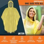 5 Pack of Thicker Yellow Hooded Rain Ponchos