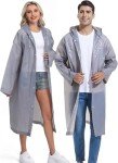 Reusable Borogo Rain Ponchos for Adults - 2 Pack