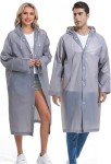 Reusable Borogo Rain Ponchos for Adults - 2 Pack