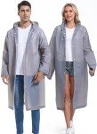 Reusable Borogo Rain Ponchos for Adults - 2 Pack