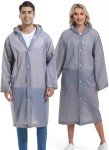 Reusable Borogo Rain Ponchos for Adults - 2 Pack