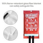 WUERLI Emergency Fire Blanket, 40" x 40", 2 Pack