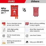 SecuCaptain Emergency Fire Blanket - 2 Pack 40"x40