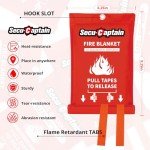 SecuCaptain Emergency Fire Blanket - 2 Pack 40"x40