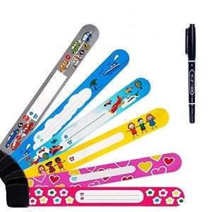 12-Pack Waterproof ID Wristbands for Kids