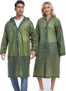 Reusable Borogo Rain Ponchos for Adults - 2 Pack