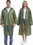 Reusable Borogo Rain Ponchos for Adults - 2 Pack