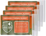 Swiss Safe 4 Pack Mylar Emergency Survival Blankets