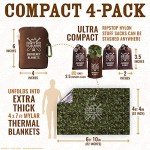 Tough Thermal Mylar Emergency Blankets - 4-Pack