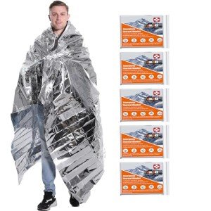 Mylar Thermal Emergency Blankets (5 Pack) 82x64
