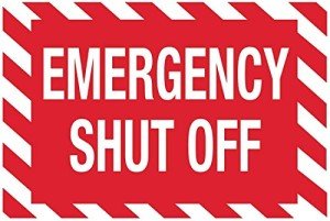 Emergency Shut Off Safety Sign - 7"x10