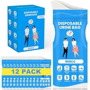 Emergency 900ML Disposable Urine Bags - 12 Pack