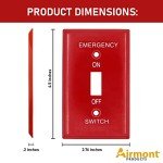 5 Pack Red Emergency Light Switch Covers