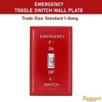 5 Pack Red Emergency Light Switch Covers
