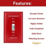 5 Pack Red Emergency Light Switch Covers