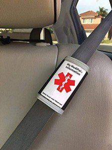 Medical ID Seatbelt Cover for Emergencies & Allergies